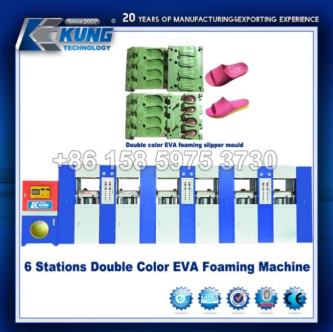 Un doppio colore EVA Slipper Foaming Making Machine di 4 stazioni
