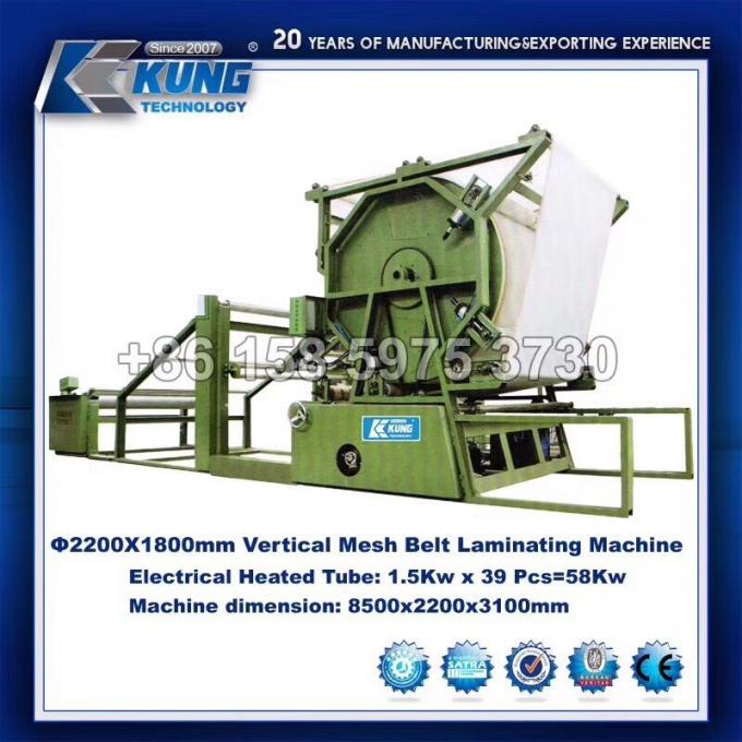 Tipo verticale Mesh Belt Lamination Machine