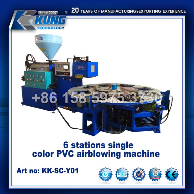 Singola macchina del PVC Airblowing di colore di 6 stazioni